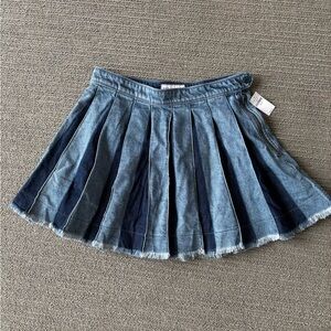 Denim Pleated Skirt